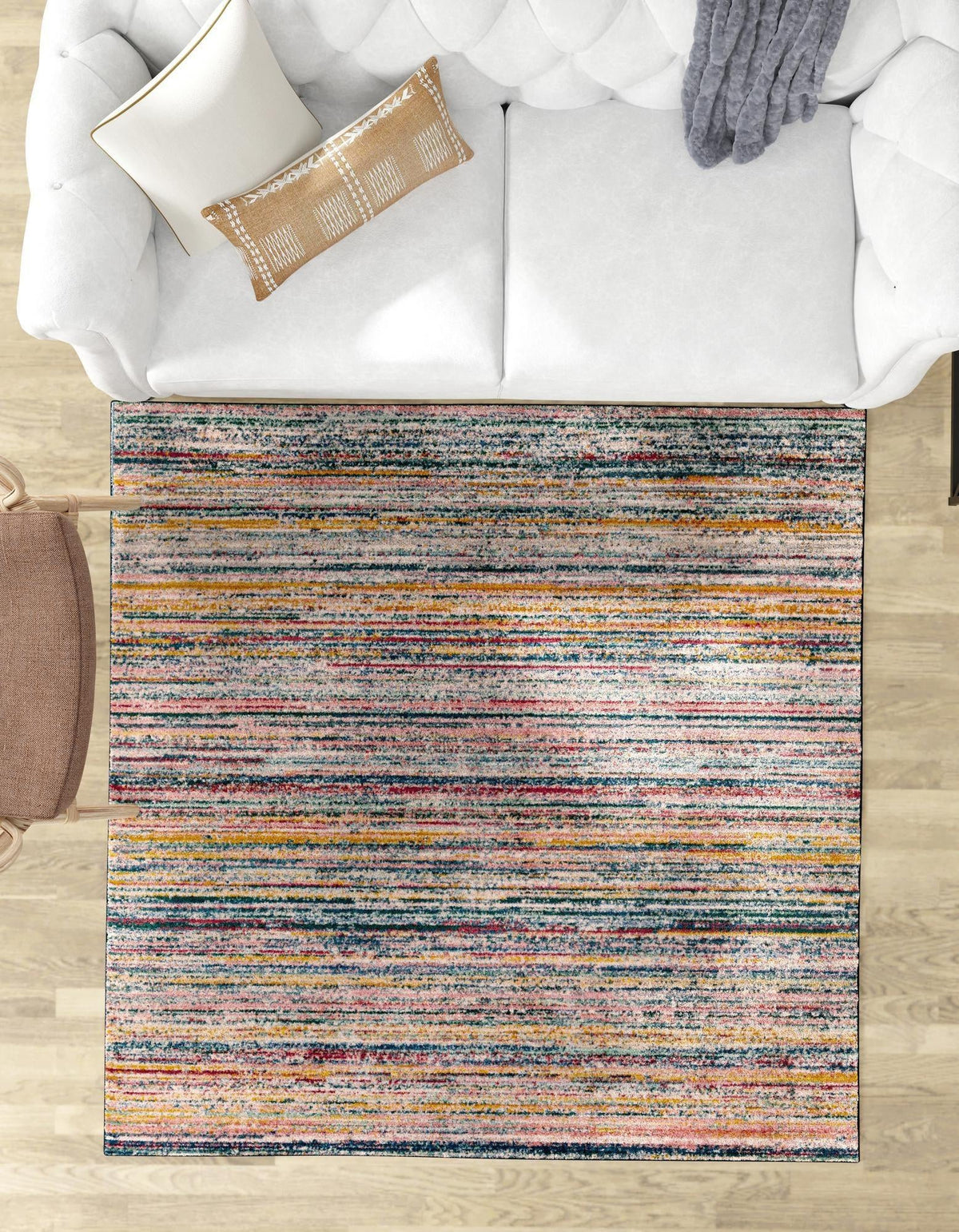 Jewel Oasis Collection Area Rug - Sapphire (Multi) Square Multi  lifestyle 54