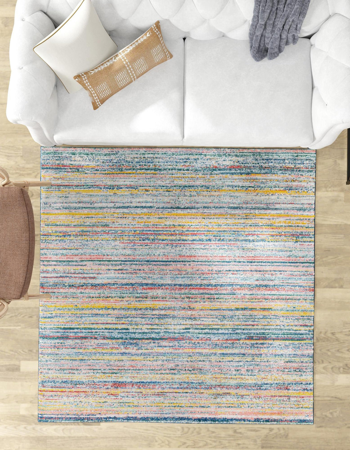 Jewel Oasis Collection Area Rug - Sapphire (Multi) Square Multi  lifestyle 90