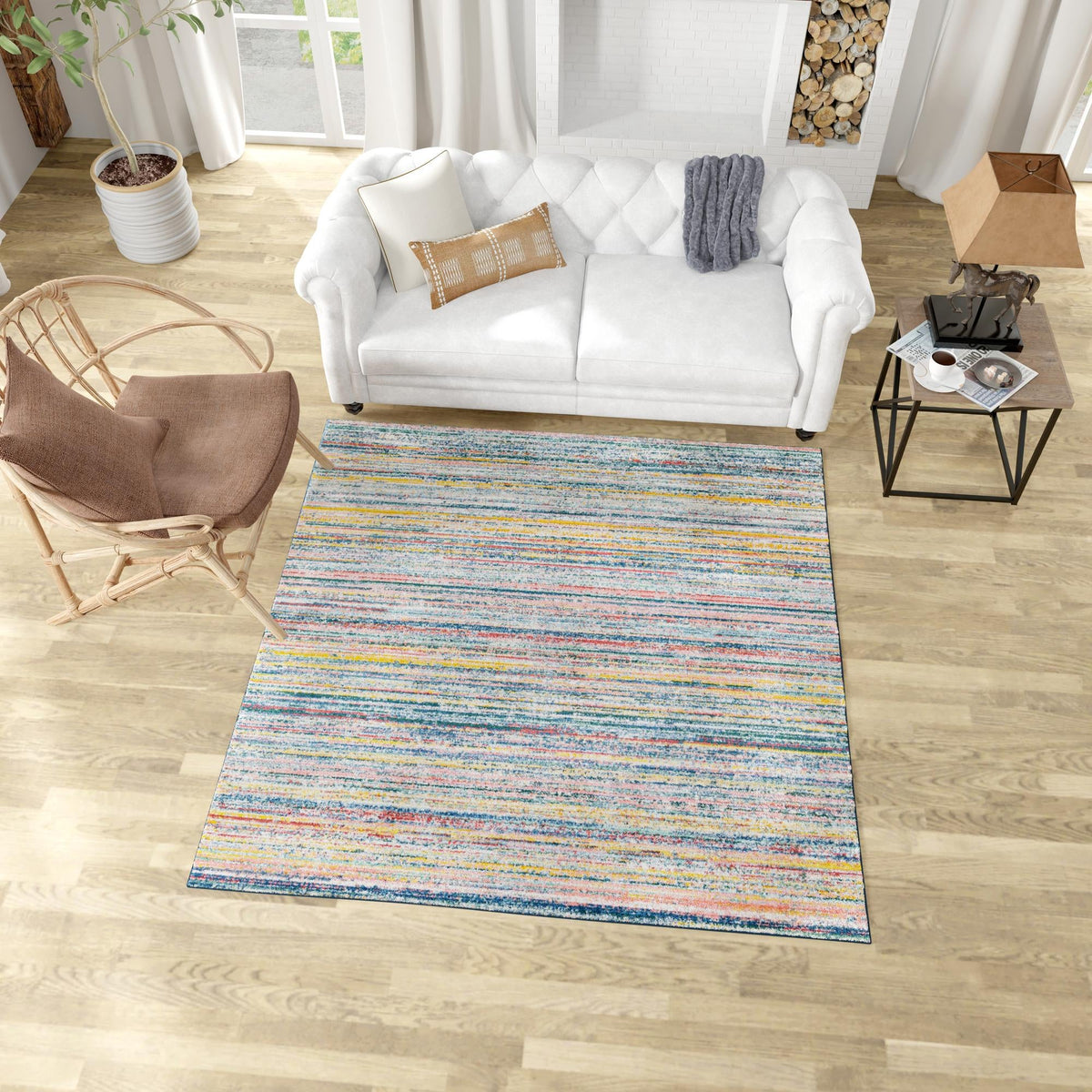 Jewel Oasis Collection Area Rug - Sapphire (Multi) Square Multi  lifestyle 92