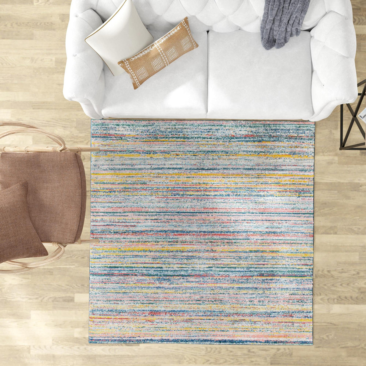 Jewel Oasis Collection Area Rug - Sapphire (Multi) Square Multi  lifestyle 102