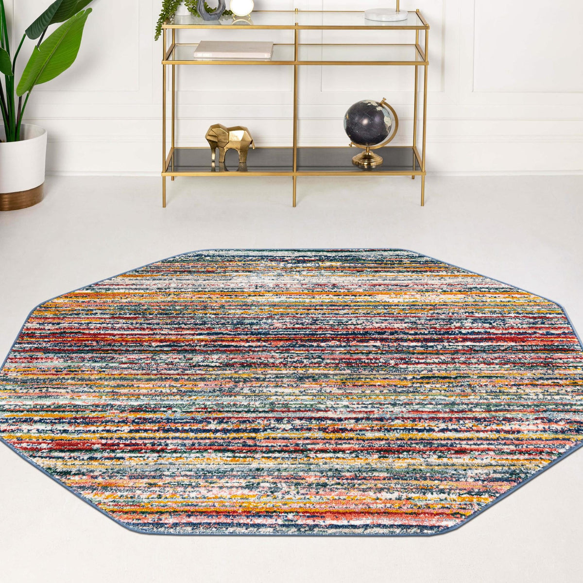 Jewel Oasis Collection Area Rug - Sapphire (Multi) Octagon Multi  lifestyle 94