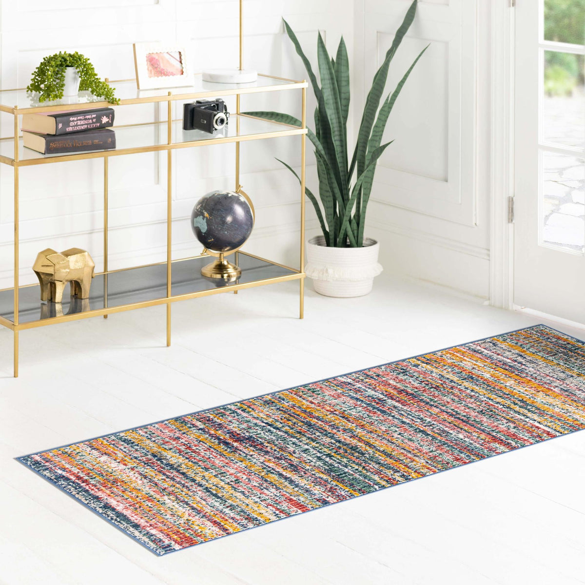 Jewel Oasis Collection Area Rug - Sapphire (Multi) Runner Multi  lifestyle 100