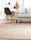 Jewel Oasis Collection Area Rug - Sapphire (Ivory) Round Ivory  lifestyle 26