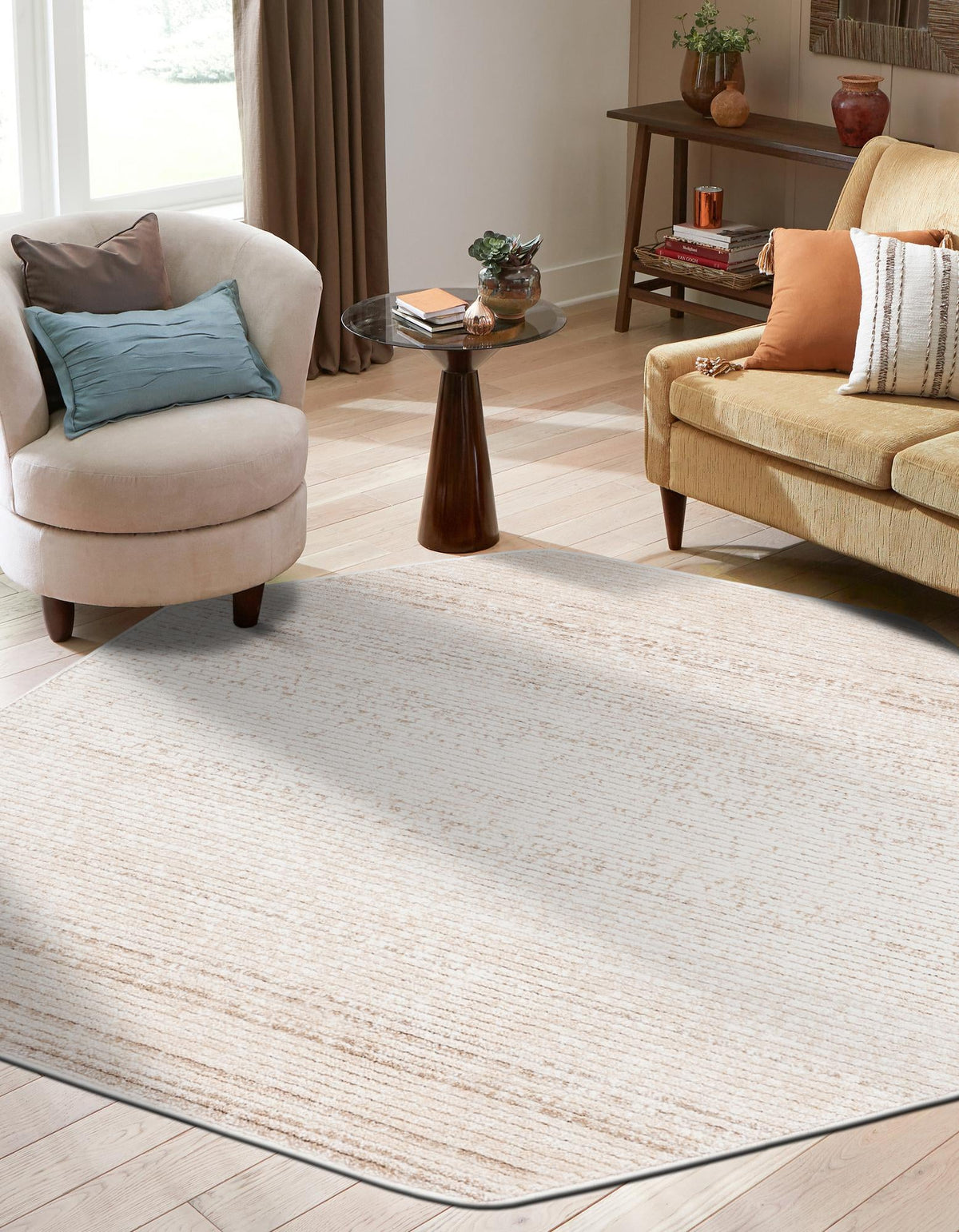 Jewel Oasis Collection Area Rug - Sapphire (Ivory) Octagon Ivory  lifestyle 24