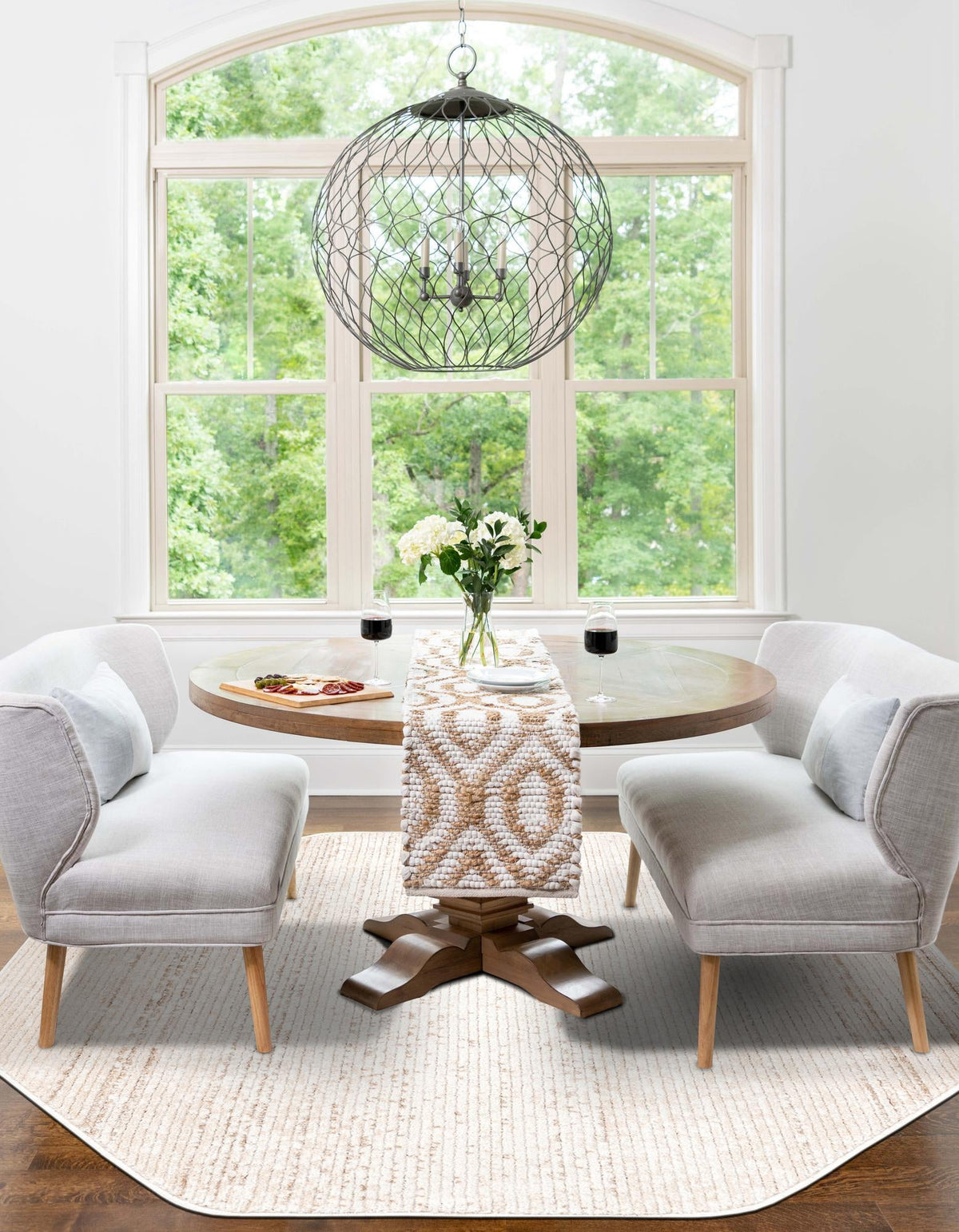 Jewel Oasis Collection Area Rug - Sapphire (Ivory) Octagon Ivory  lifestyle 32