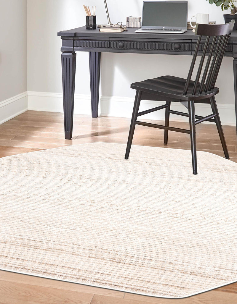 Jewel Oasis Collection Area Rug - Sapphire (Ivory) Octagon Ivory  lifestyle 35