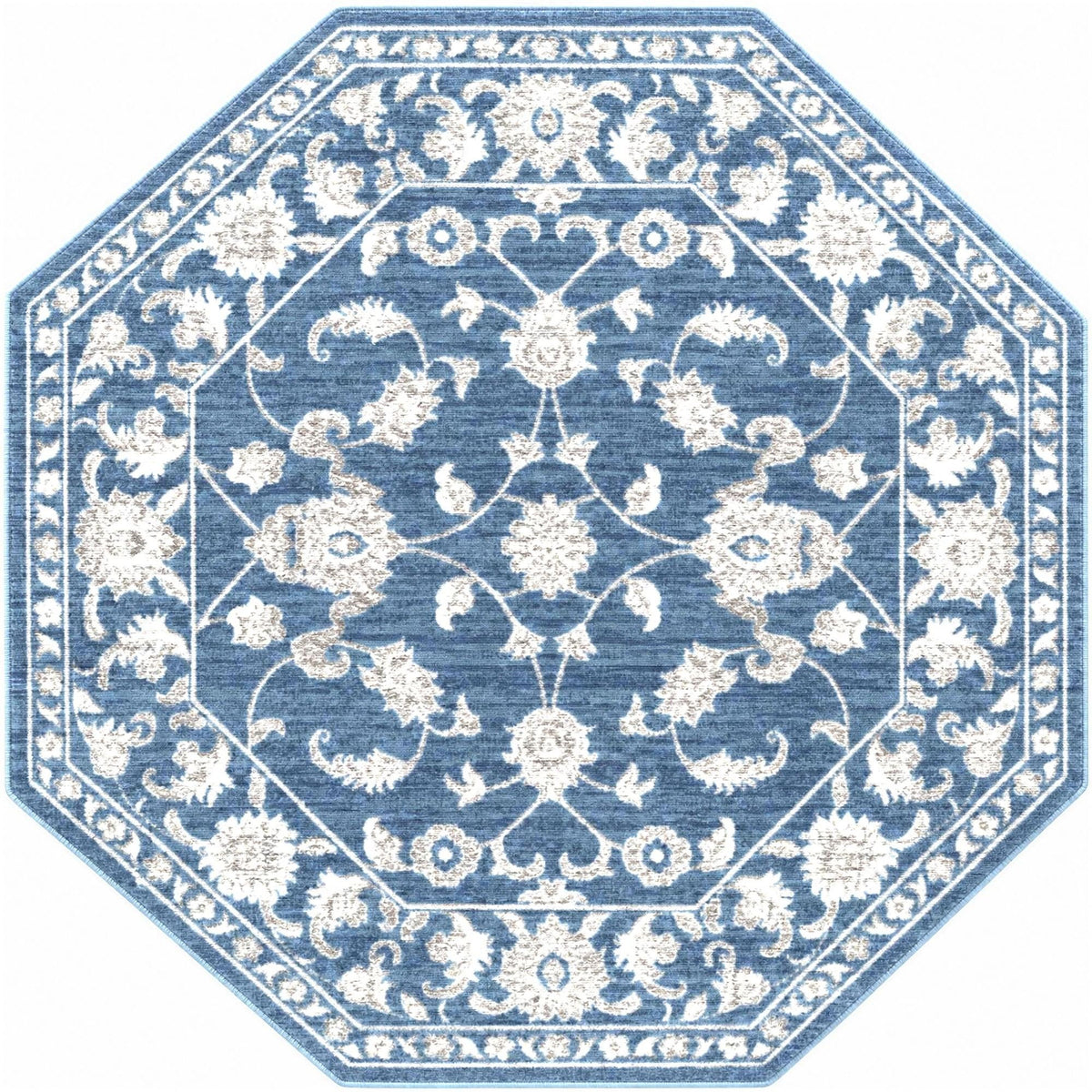 Charleston Elegance Collection Area Rug -  Seaport Octagon Blue  lifestyle 43