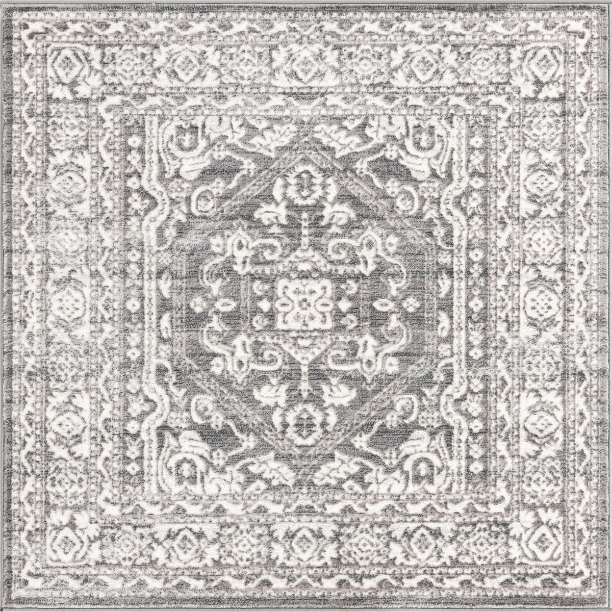 Charleston Elegance Collection Area Rug - Harborview Square Gray  lifestyle 48