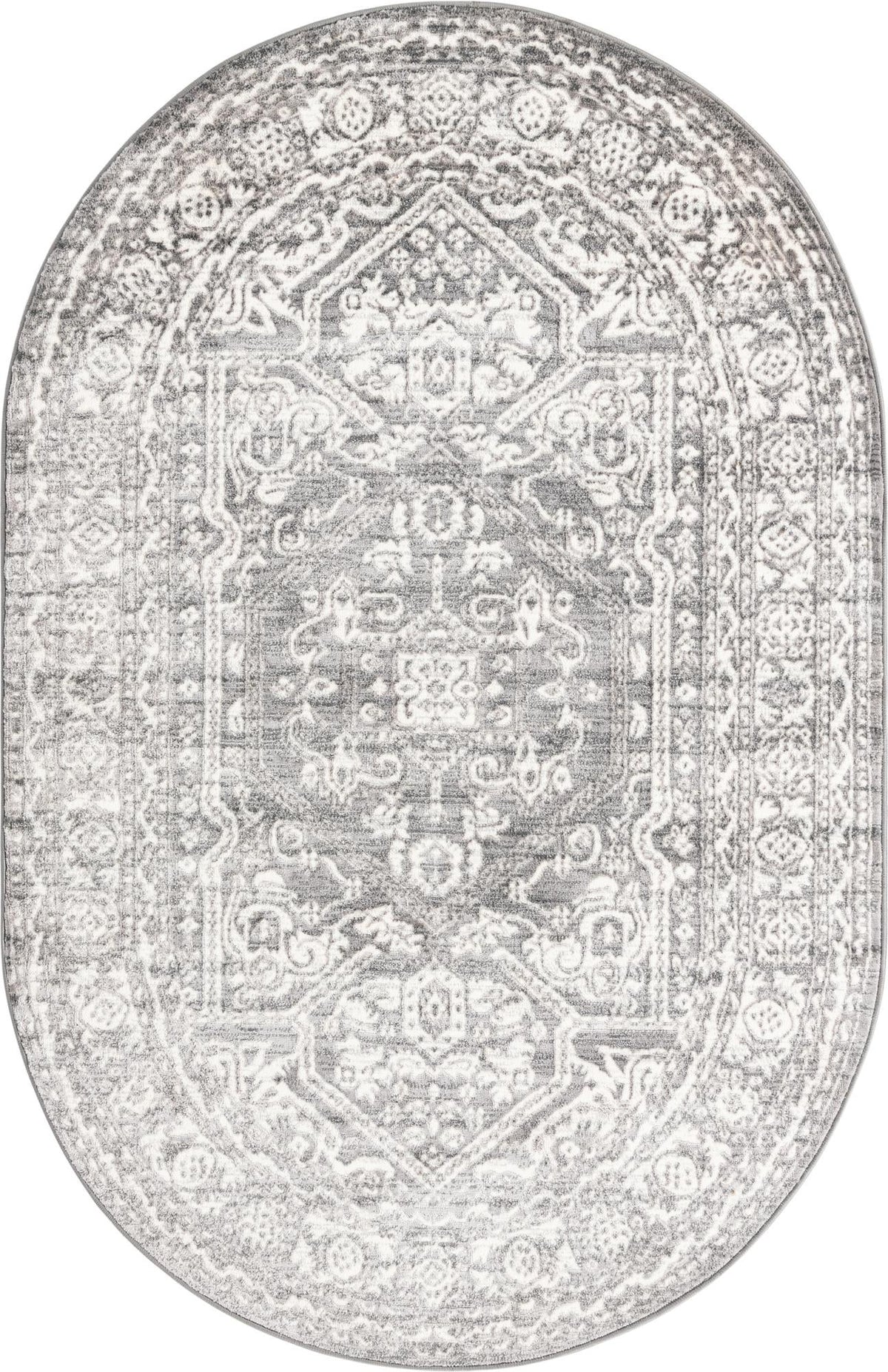 Charleston Elegance Collection Area Rug - Harborview Oval Gray  lifestyle 117