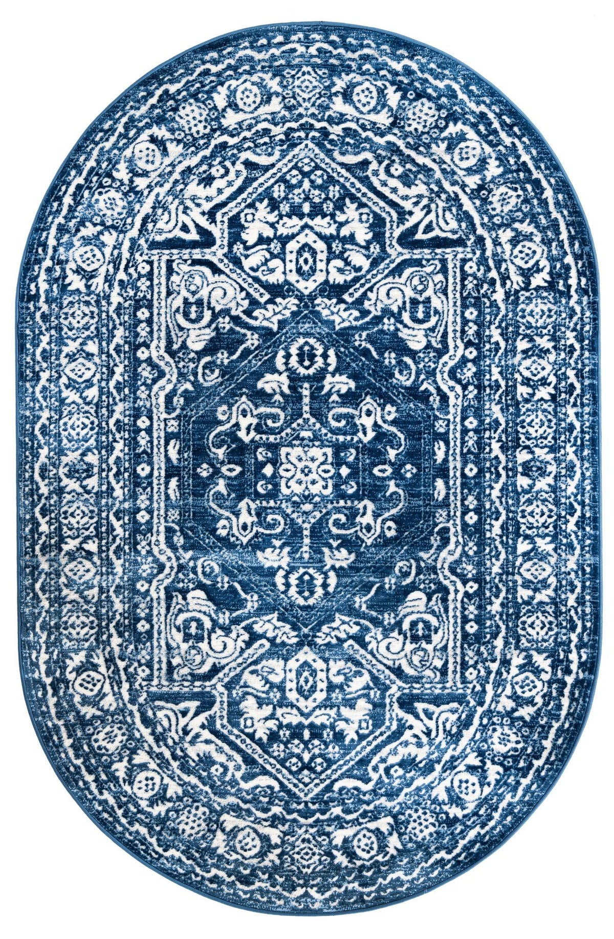 Charleston Elegance Collection Area Rug - Harborview Oval Blue  lifestyle 122