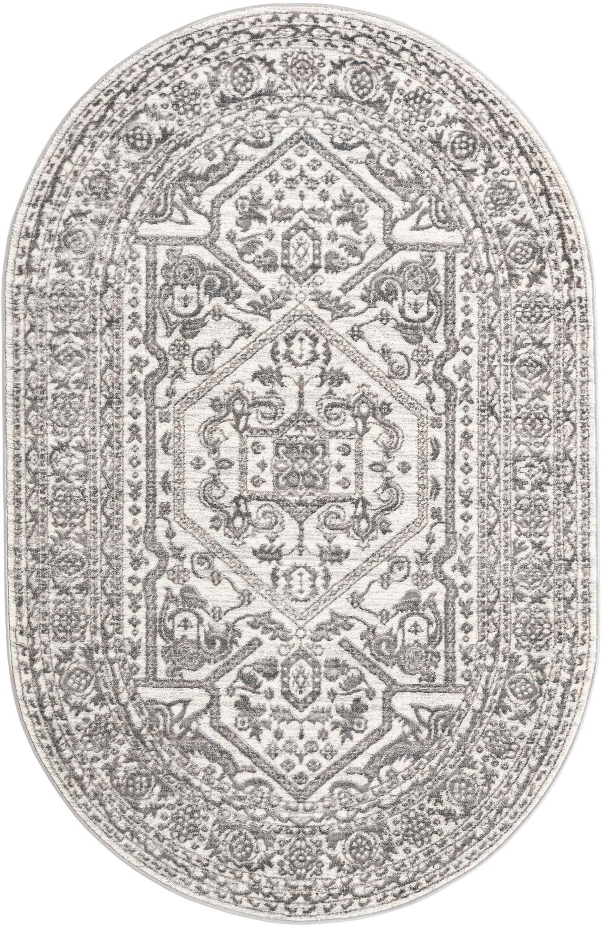 Charleston Elegance Collection Area Rug - Harborview Oval White  lifestyle 50