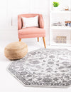 Charleston Elegance Collection Area Rug -  Seaport (white Gray) Octagon white Gray  lifestyle 21