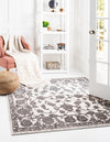 Charleston Elegance Collection Area Rug -  Seaport (white Gray) Square white Gray  lifestyle 22