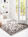 Charleston Elegance Collection Area Rug -  Seaport (white Gray) Square white Gray  lifestyle 27