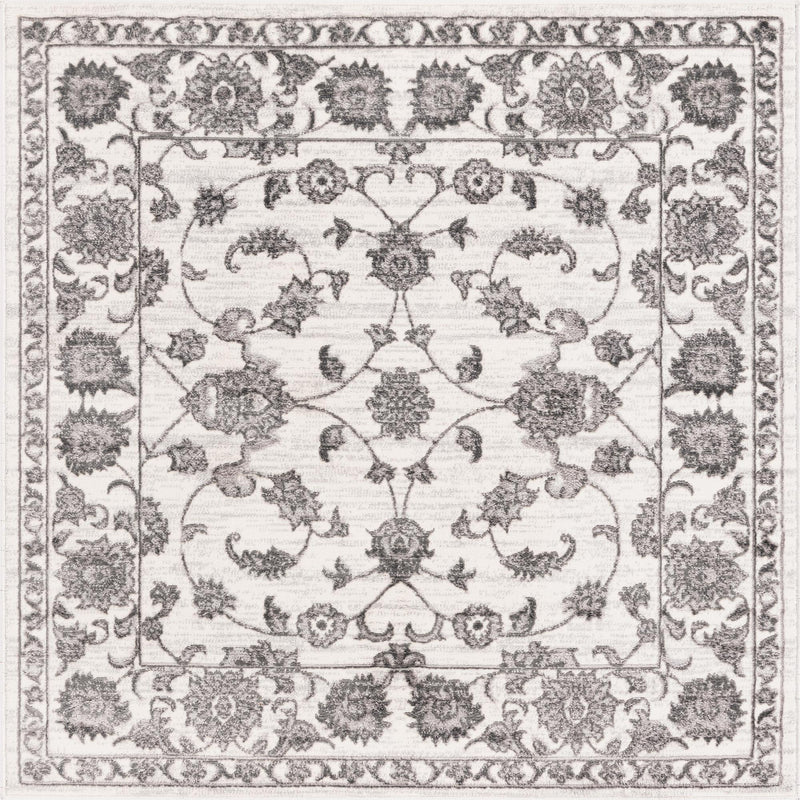 Charleston Elegance Collection Area Rug -  Seaport (white Gray) Square white Gray  lifestyle 42