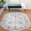Charleston Elegance Collection Area Rug -  Seaport (white Gray) Oval white Gray  lifestyle 77