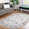Charleston Elegance Collection Area Rug -  Seaport (white Gray) Oval white Gray  lifestyle 78