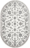 Charleston Elegance Collection Area Rug -  Seaport (white Gray) Oval white Gray  lifestyle 18
