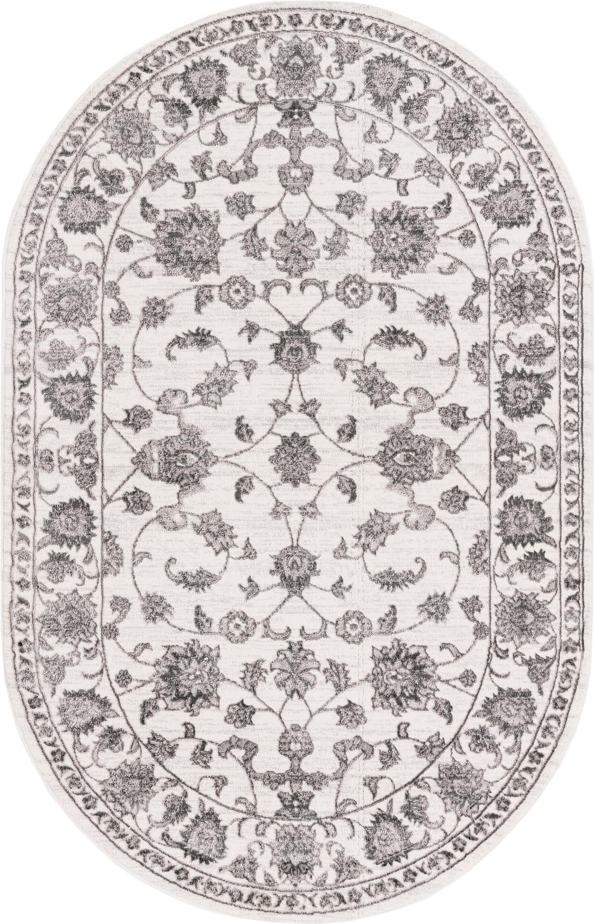 Charleston Elegance Collection Area Rug -  Seaport Oval Gray and White  lifestyle 54