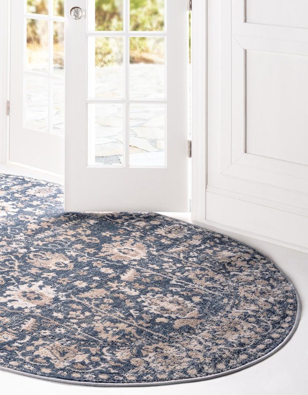 Cascade Range Collection Area Rug -  Shasta (Blue) Oval Blue  lifestyle 2