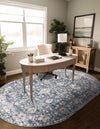 Cascade Range Collection Area Rug -  Shasta (Blue) Oval Blue  lifestyle 37