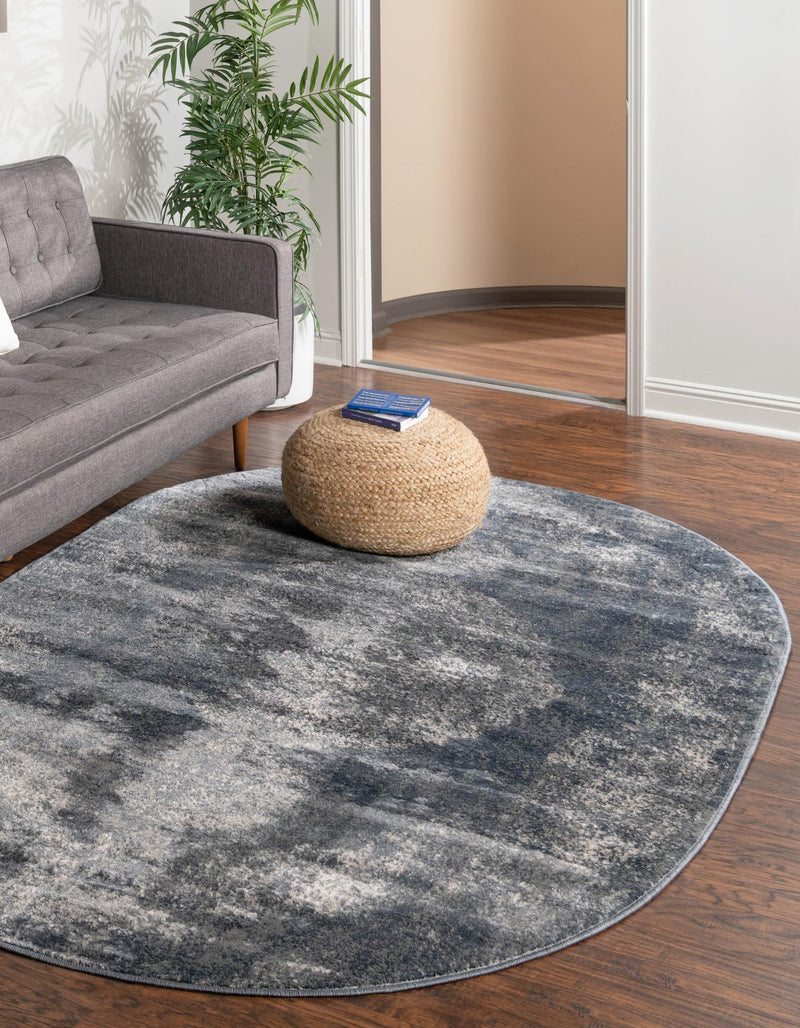Cascade Range Collection Area Rug -  Adams Oval Blue  lifestyle 0