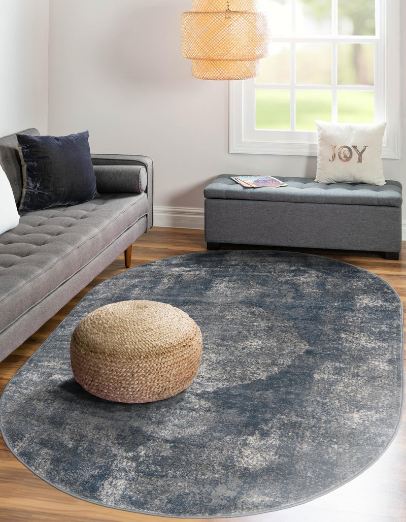 Cascade Range Collection Area Rug -  Adams Oval Blue  lifestyle 95