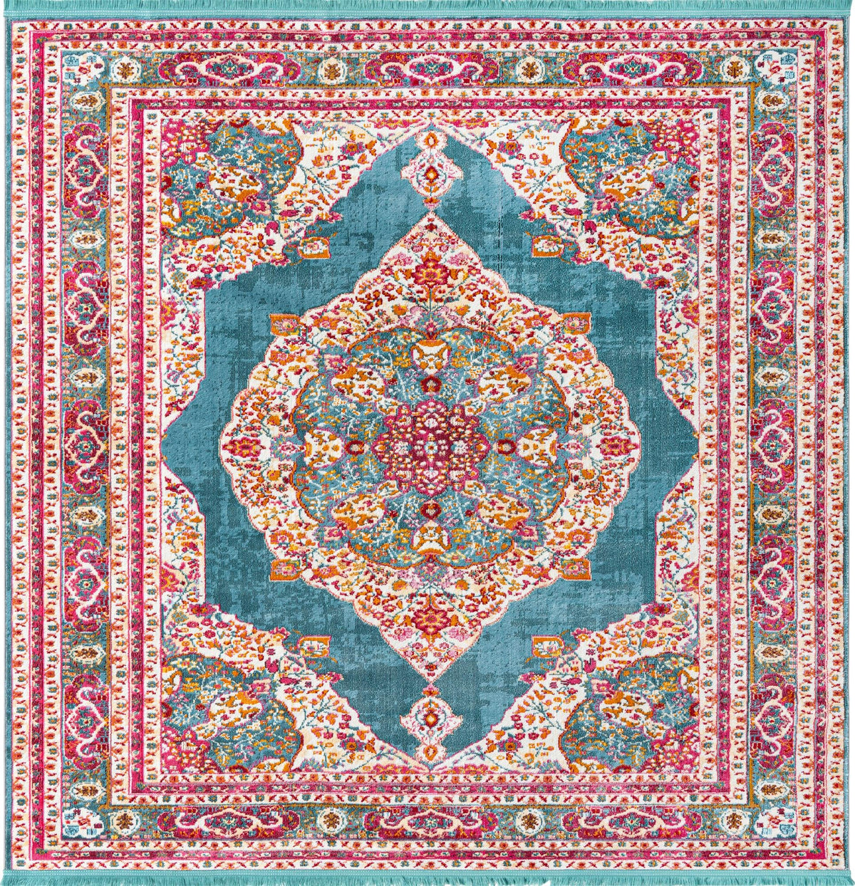 Caribbean Breeze Collection Area Rug -  Windward Square Turquoise  lifestyle 38