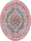 Caribbean Breeze Collection Area Rug -  Windward Oval Turquoise  lifestyle 39