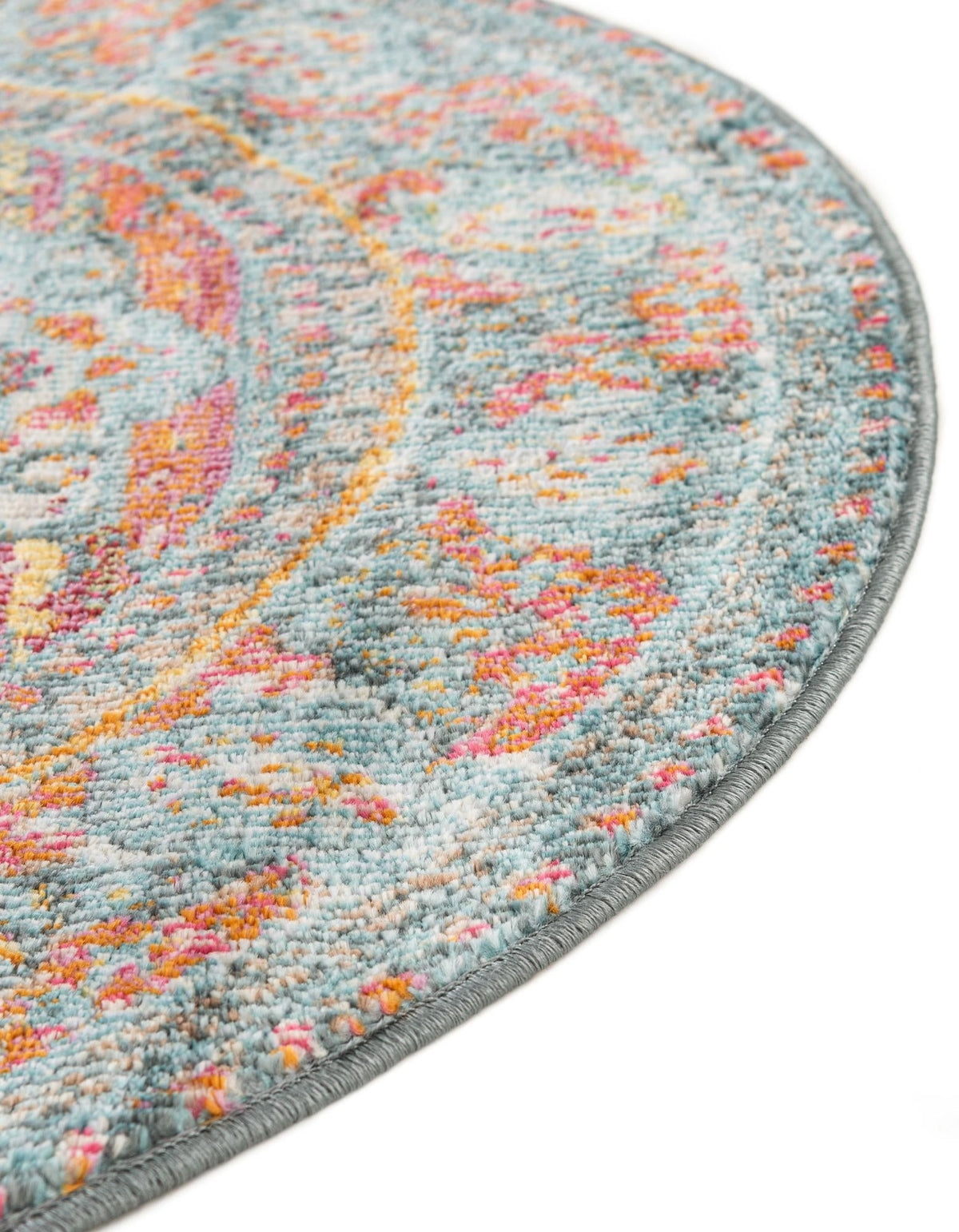 Caribbean Breeze Collection Area Rug -  Floriana Oval Light Blue  lifestyle 37