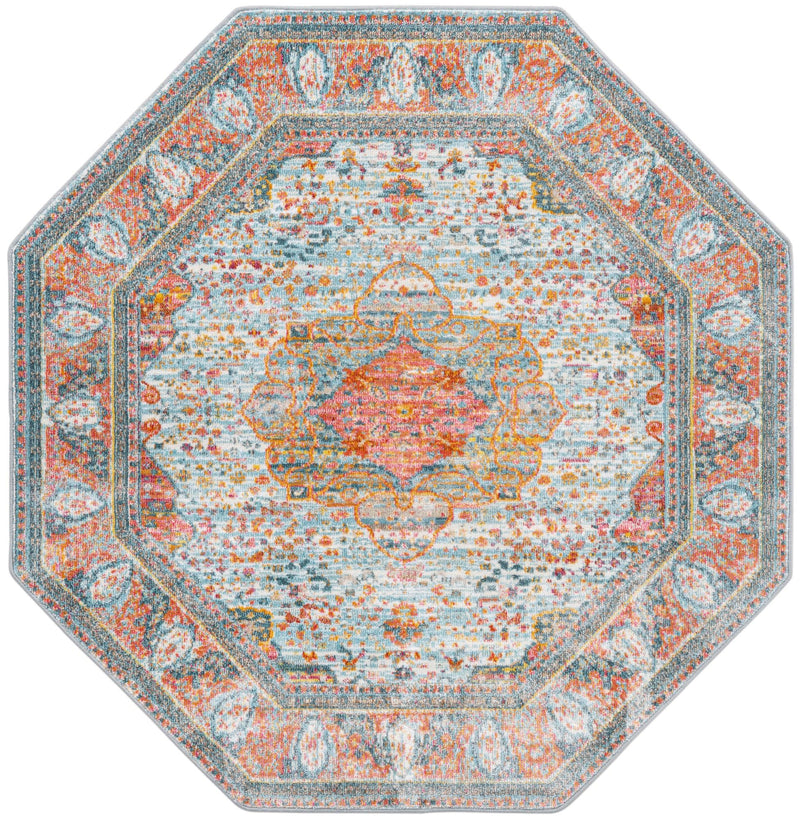 Caribbean Breeze Collection Area Rug -  Floriana Octagon Light Blue  lifestyle 29