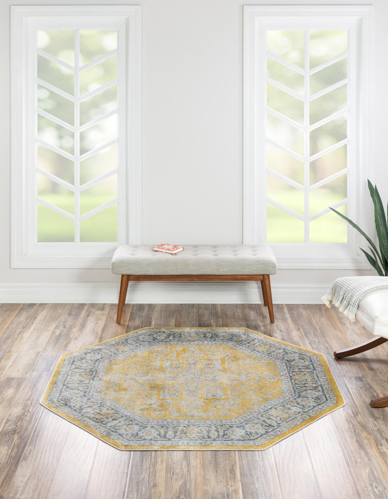 Caribbean Breeze Collection Area Rug -  Andros Octagon Yellow  lifestyle 37