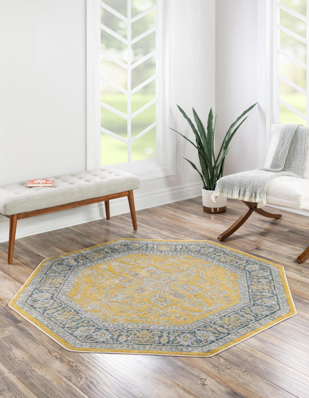Caribbean Breeze Collection Area Rug -  Andros Octagon Yellow  lifestyle 43