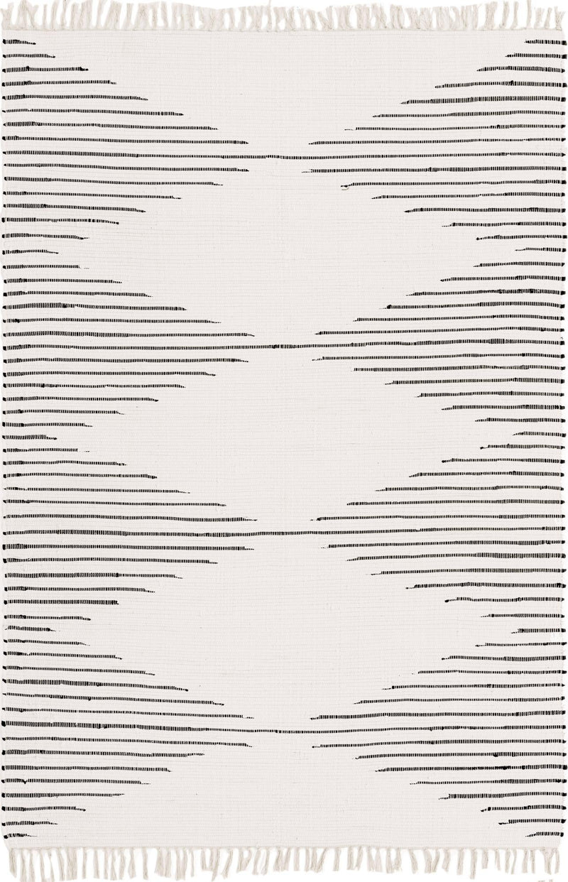 Thar Cotton Collection Area Rug - Jaisalmer (White) Rectangle White  lifestyle 2