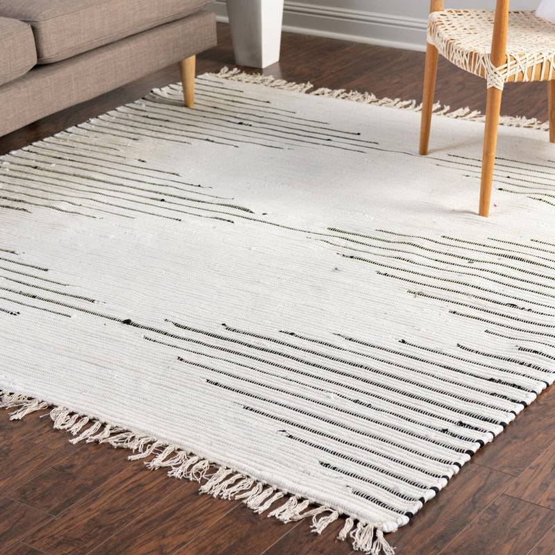 Thar Cotton Collection Area Rug - Jaisalmer (White) Square White  lifestyle 52