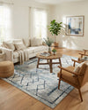 Aegean Elegance Washables Collection Area Rug - Santorini Rectangle Ivory Gray  lifestyle 60