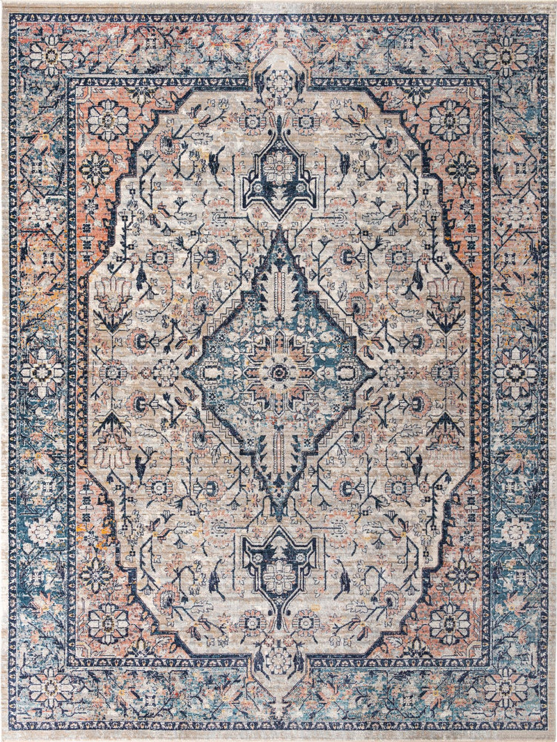 Seville Stripes Collection Area Rug - Cadiz (Blue) Rectangle Blue Main