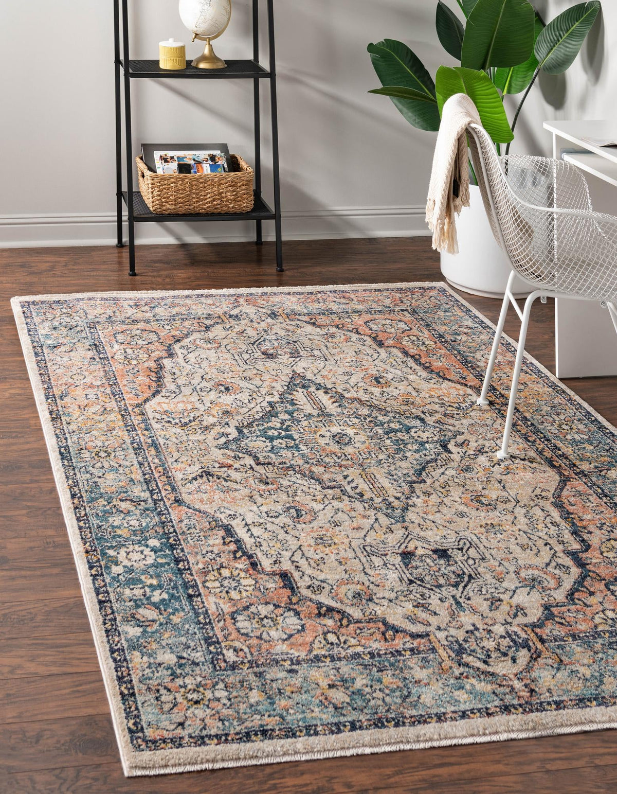 Seville Stripes Collection Area Rug - Cadiz (Blue) Rectangle Blue  lifestyle 2