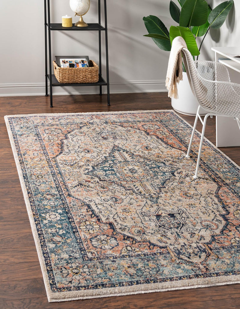 Seville Stripes Collection Area Rug - Cadiz (Blue) Rectangle Blue  lifestyle 2