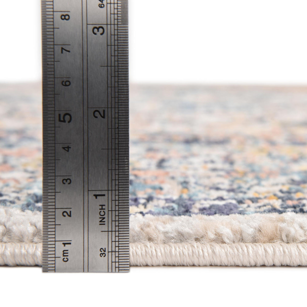 Seville Stripes Collection Area Rug - Cadiz (Blue) Round Blue  lifestyle 17