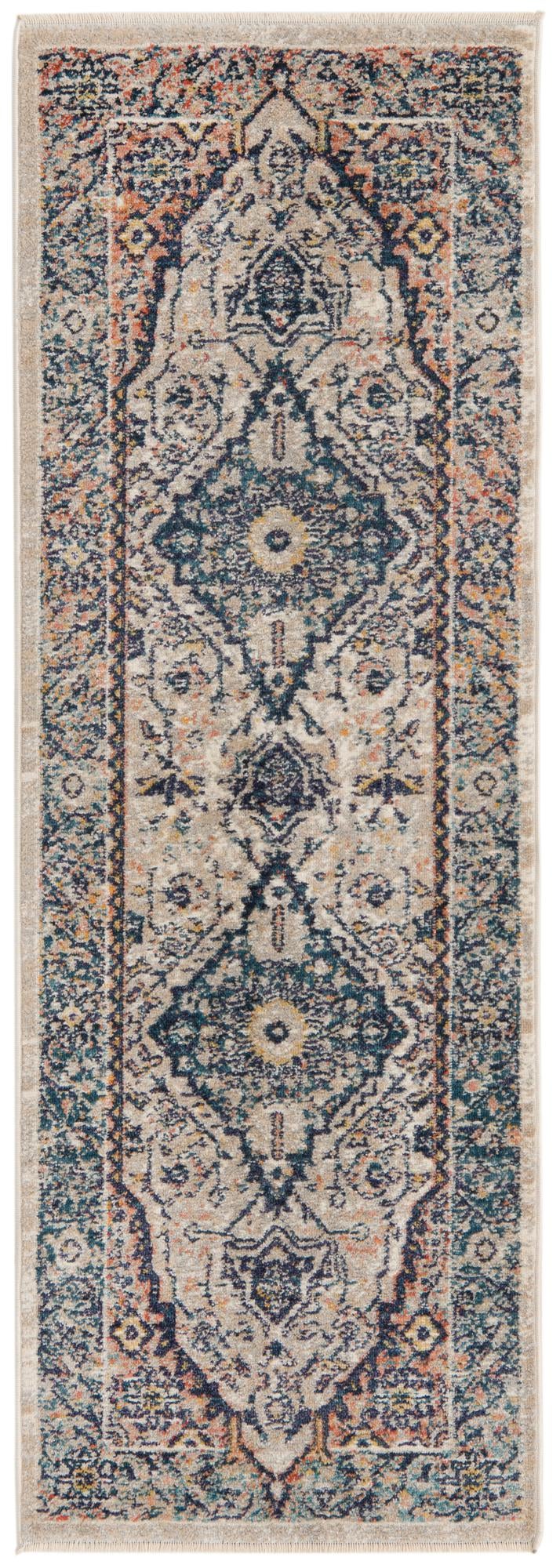 Seville Stripes Collection Area Rug - Cadiz (Blue) Runner Blue  lifestyle 6