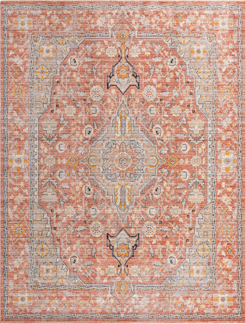 Seville Stripes Collection Area Rug - Cadiz (Brick Red) Rectangle Brick Red  lifestyle 2