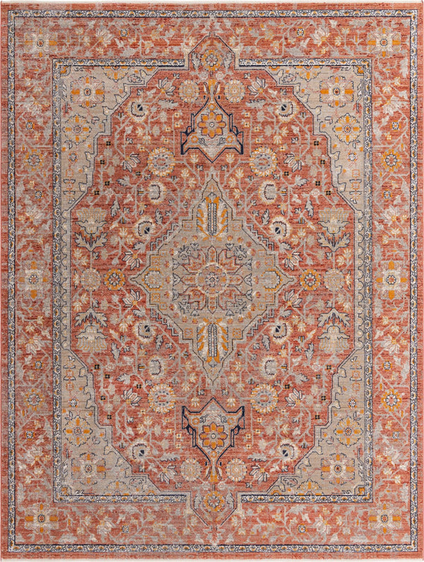Seville Stripes Collection Area Rug - Cadiz (Brick Red) Rectangle Brick Red Main
