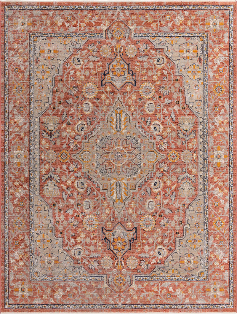 Seville Stripes Collection Area Rug - Cadiz (Brick Red) Rectangle Brick Red Main