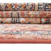 Seville Stripes Collection Area Rug - Cadiz (Brick Red) Round Brick Red  lifestyle 63