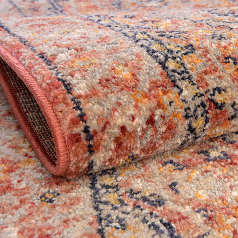 Seville Stripes Collection Area Rug - Cadiz (Brick Red) Square Brick Red  lifestyle 23