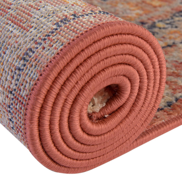 Seville Stripes Collection Area Rug - Cadiz (Brick Red) Square Brick Red  lifestyle 53