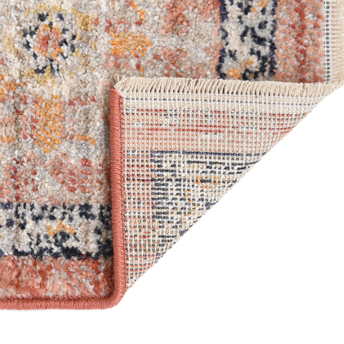 Seville Stripes Collection Area Rug - Cadiz (Brick Red) Octagon Brick Red  lifestyle 40