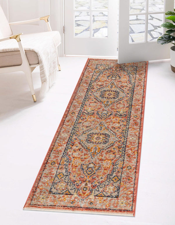Seville Stripes Collection Area Rug - Cadiz (Brick Red) Runner Brick Red  lifestyle 11