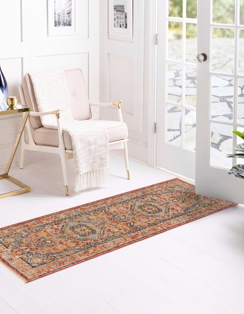 Seville Stripes Collection Area Rug - Cadiz (Brick Red) Runner Brick Red  lifestyle 16